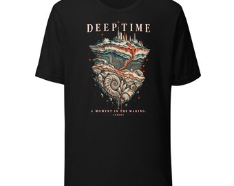 Geology Graphic T-Shirt: Deep Time Fossil Cross Section Art