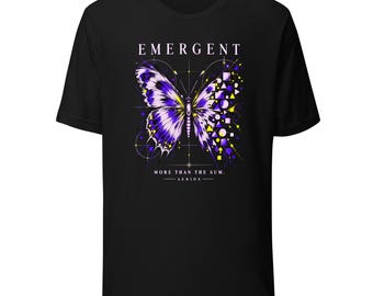 Purple Butterfly Graphic T-Shirt: Emergent Geometric Art