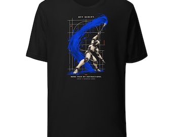 Robot Painter Graphic T-Shirt: Off Script Brushstroke Art