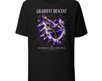 Topographic Map Graphic T-Shirt: Gradient Descent Machine Learning Art