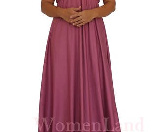 WomenLand : Custom Handmade Deep V Neck Wide A-Line Wedding Bridal Cocktail Party Elegant Bridesmaids Women Maxi Bridesmaids Bespoke Dresses