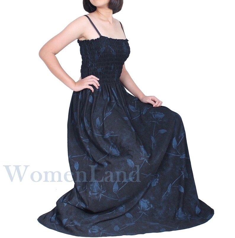 Women Plus Size Floor Length Clothing Evening Party Bridal Wedding Bridesmaids Guests Prom Elegant Gown Feminine Black Maxi Blue Floral Dres