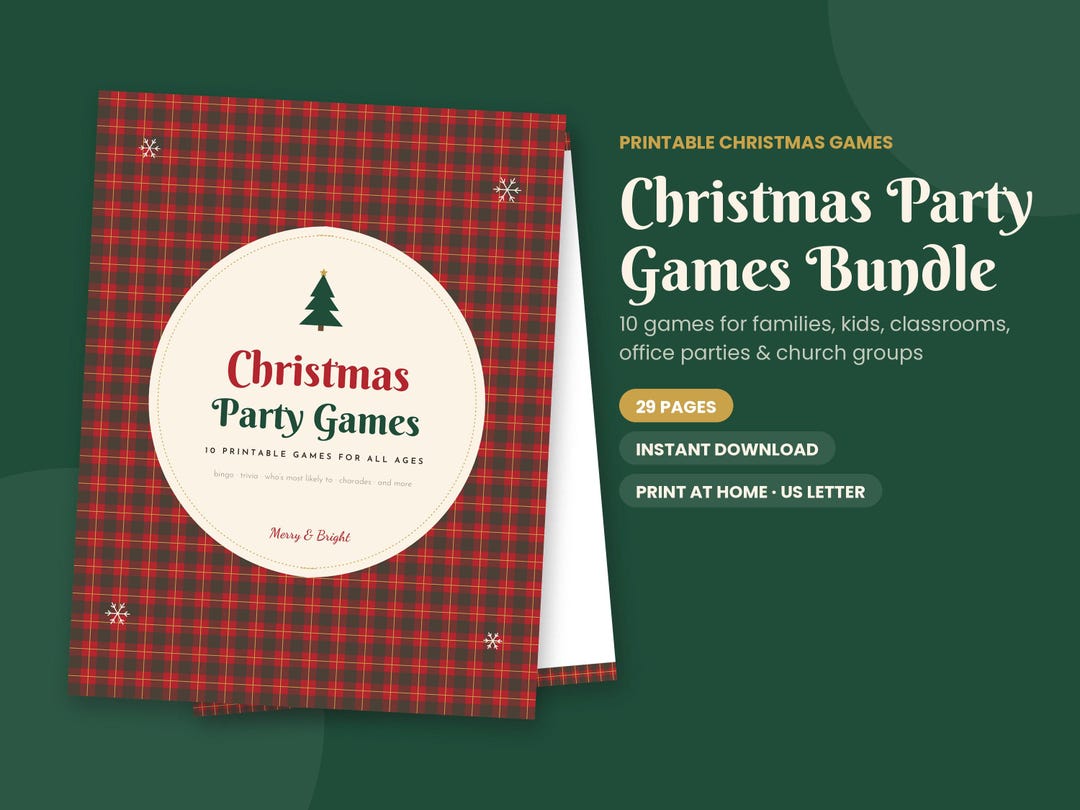 Weihnachtsspiele zum Ausdrucken, Bingo, Quiz, Familienabend, Bürospaß ...