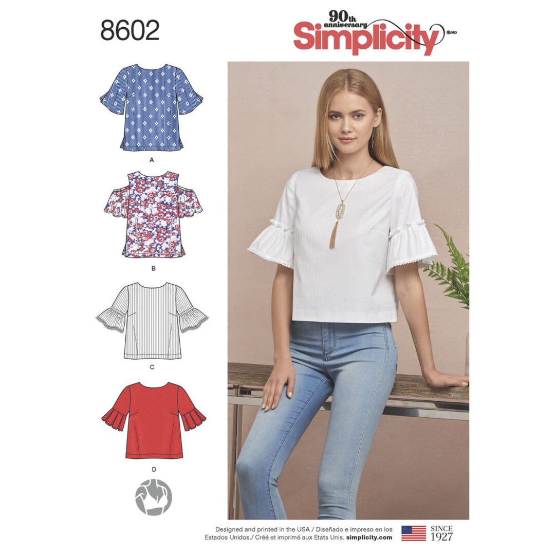 Simplicity R11060 Simplicity Pattern 8602 Misses' Tops in Two Lengths - Etsy