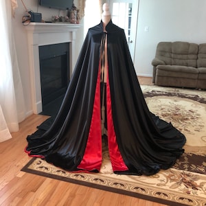Halloween LONG CAPE Red/black Multiple Colors Available Adult Cape One ...