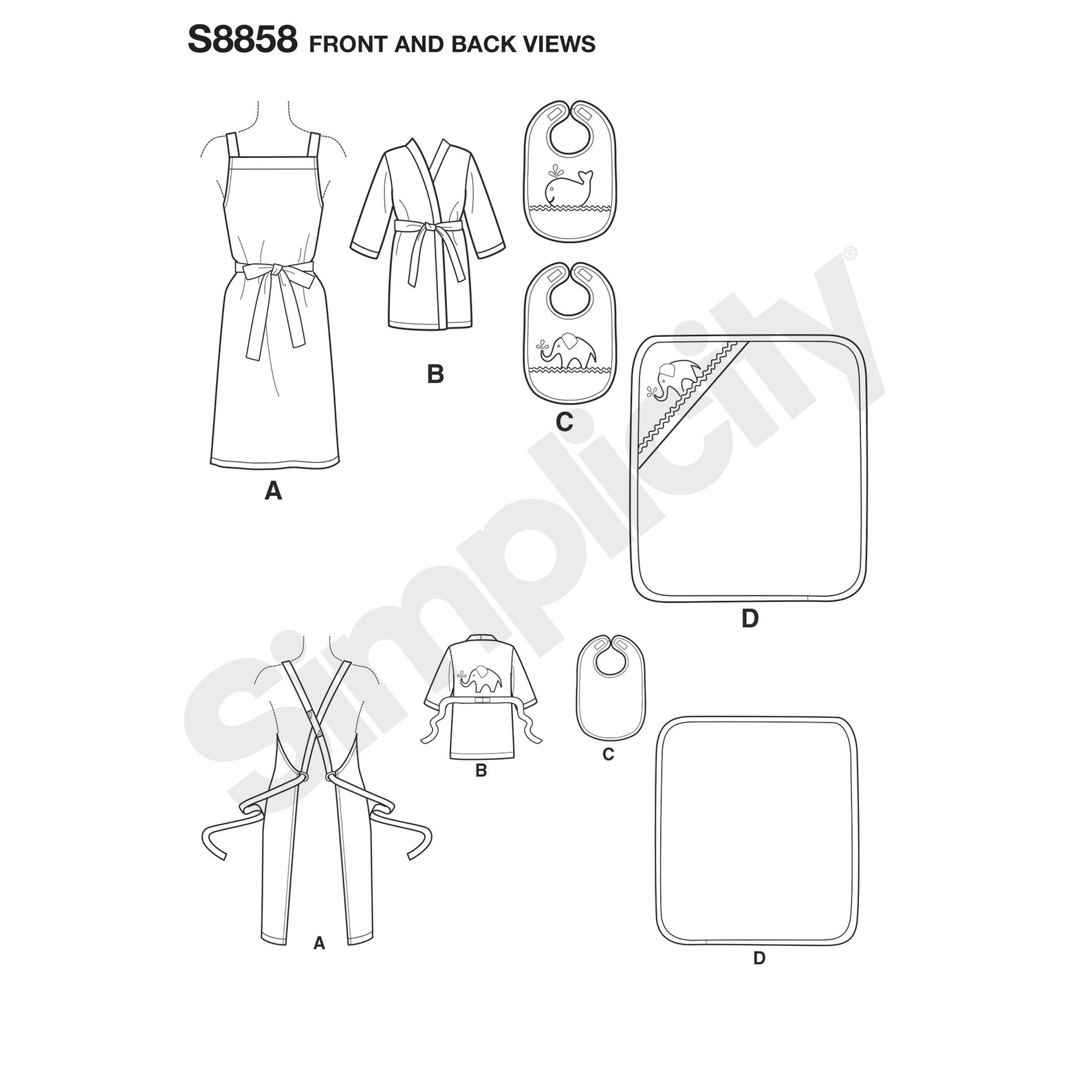 Simplicity Pattern S8858 Family Bathtime Accessories Etsy