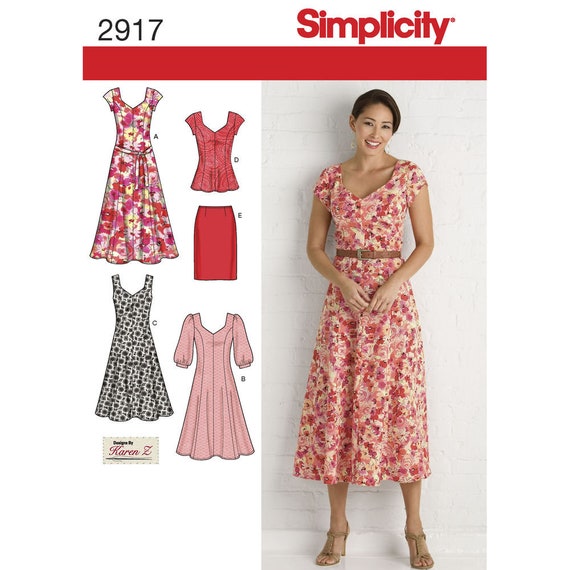 Simplicity Pattern 2917 Misses' & Plus Size Dresses - Etsy
