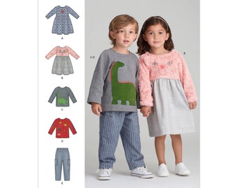 Simplicity Pattern S9023 Toddlers' Dresses, Top & Pants