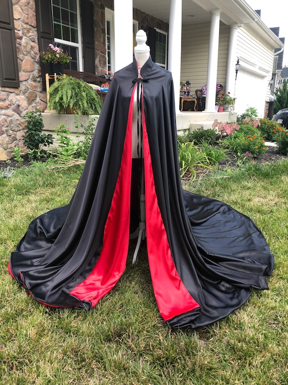 Halloween LONG CAPE Red black Multiple Colors Available Adult Cape
