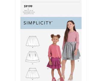 Simplicity Pattern S9199 Children's & Girls' Skirts