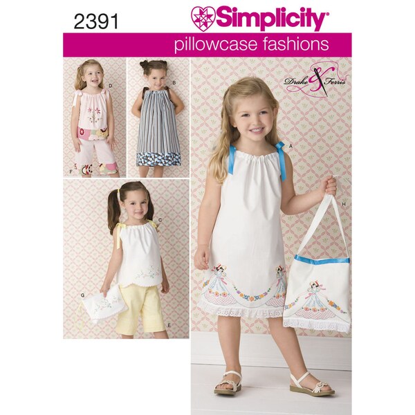Simplicity Pattern 2391 Child's Vintage Pillow Case Fashion