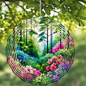 Hilandero de viento del bosque de flores