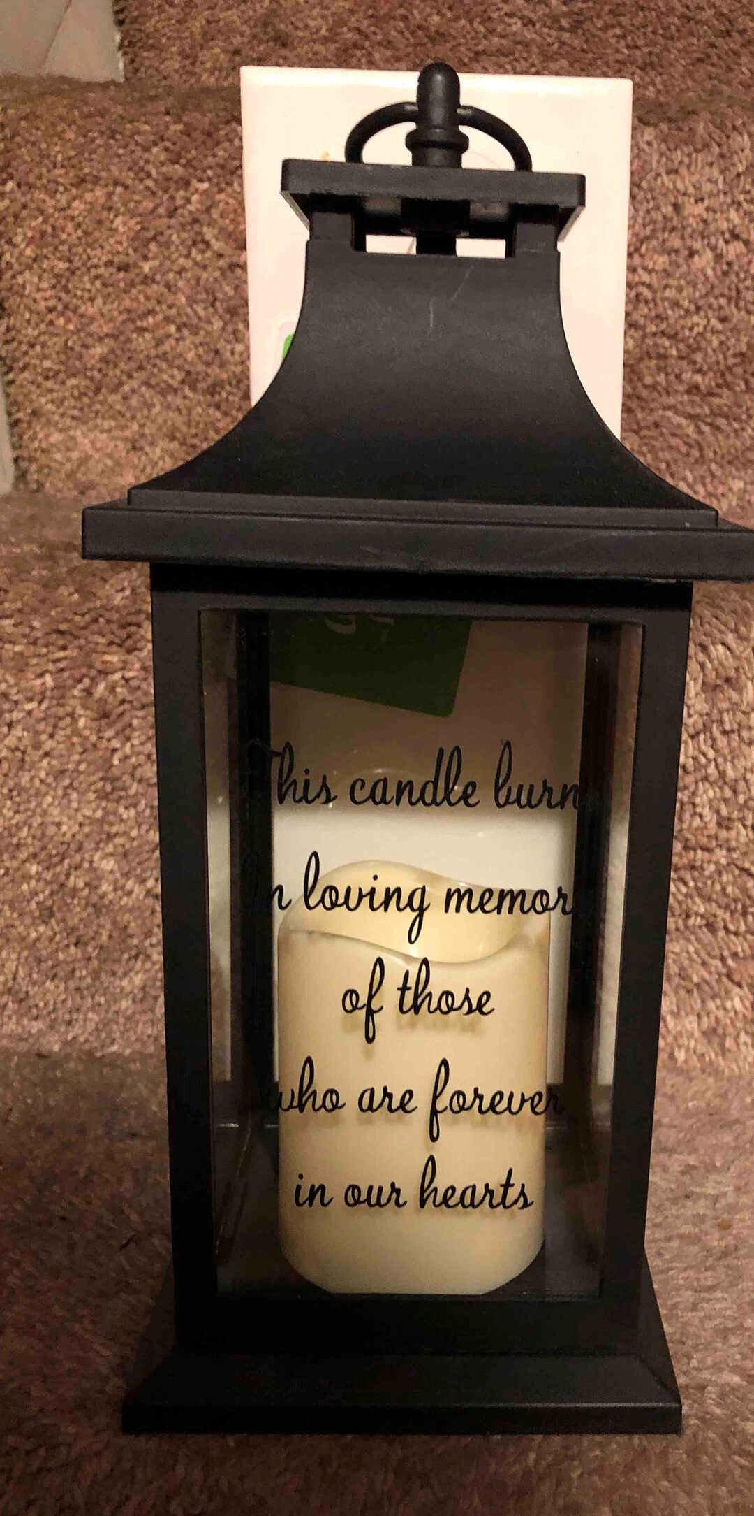 Candle Burning in Memory Lantern Etsy