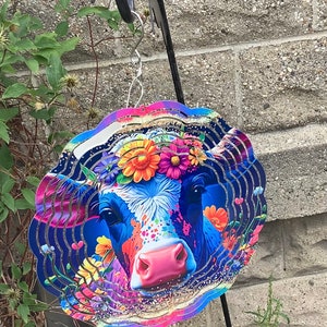 Rainbow cow Wind Spinner