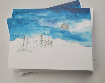 Snowy Winter - Watercolour card