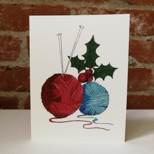 Cartes de Noël - Boules de Laine et Houx