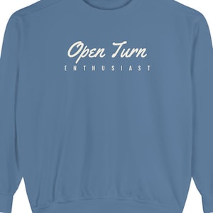 Funny Swimmer Crewneck Sweatshirt, Open Turn Enthusiast Script, Swim Practice Gift