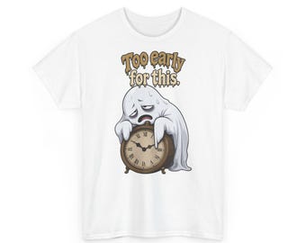 Luie geest die de zomertijd overleeft T-shirt – Te vroeg hiervoor, grappig Halloween-shirt (unisex)