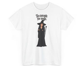 T-shirt met de tekst "Heks uitsluitend gedreven door puur sarcasme" – Aangedreven door sarcasme, grappig T-shirt met graphic print (unisex)
