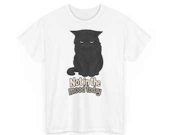 T-shirt met de tekst "Kat haat de grijze regen" – Geen zin in regen vandaag? Grappig T-shirt met print (unisex)