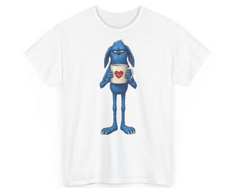 Niedliches, albernes Monster-T-Shirt „Kaffee vor menschlichem Kontakt“ – Nimm mich noch nicht wahr, lustiges Grafik-T-Shirt (Unisex)