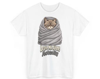 T-shirt met kat ingepakt als een burrito – Laat me met rust, grappig T-shirt (unisex)