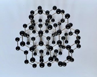 Molecular Model, Geometric Sculpture, Chemistry Gift, Teacher Gift, Vintage Atom Model, Molecule Model,