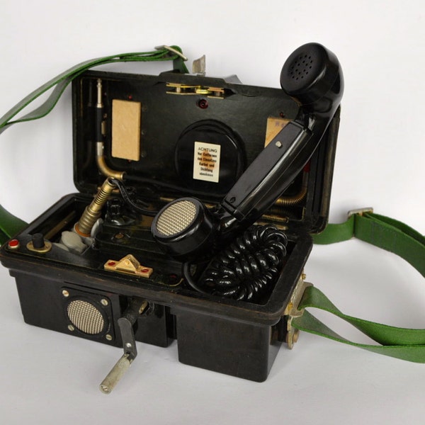 Vintage German Military Field Phone. Post WWII.