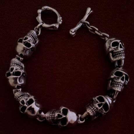 Best Selling Heavy Sterling Silver SKULL Bracelet With Movable - Etsy