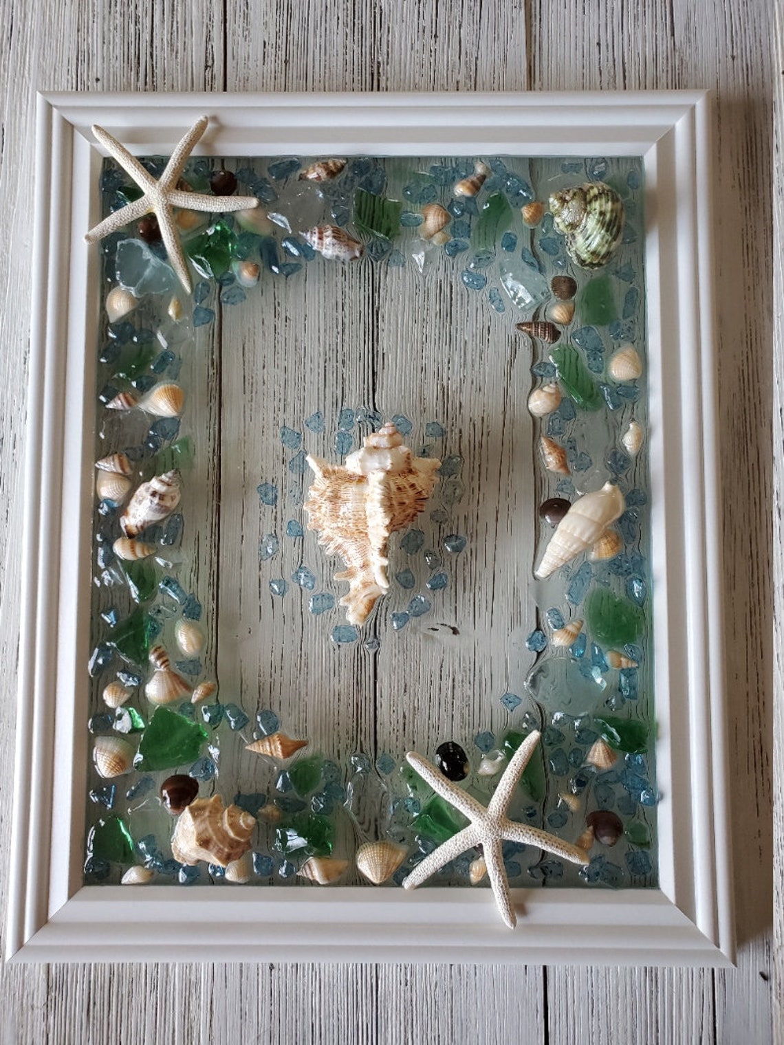 Beautiful Sea Glass Art for Your Wall or Tabletop, Consisting of ...