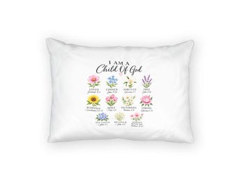 Bible Verse & Flowers Cotton Pillow Sham