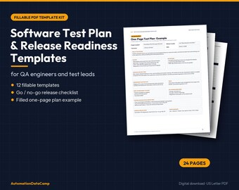 Vorlage für einen Softwaretestplan | Checkliste für die Freigabe | Ausfüllbares PDF für technische Projektteams