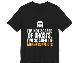 Funny Programmer Shirt | Merge Conflicts Ghost T-Shirt | Software Developer Gift for Coders