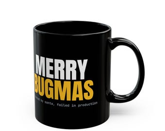 Funny Christmas Mug | Merry Bugmas Coffee Mug | Programmer Secret Santa Gift 11oz