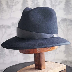 Claude Signature: Tall Fedora with signature Lehfeldt curved leather trim and french beauvais grosgrain binding image 4