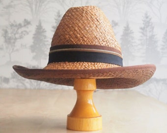 Bi-Color  Raffia  Straw Cowboy Hat