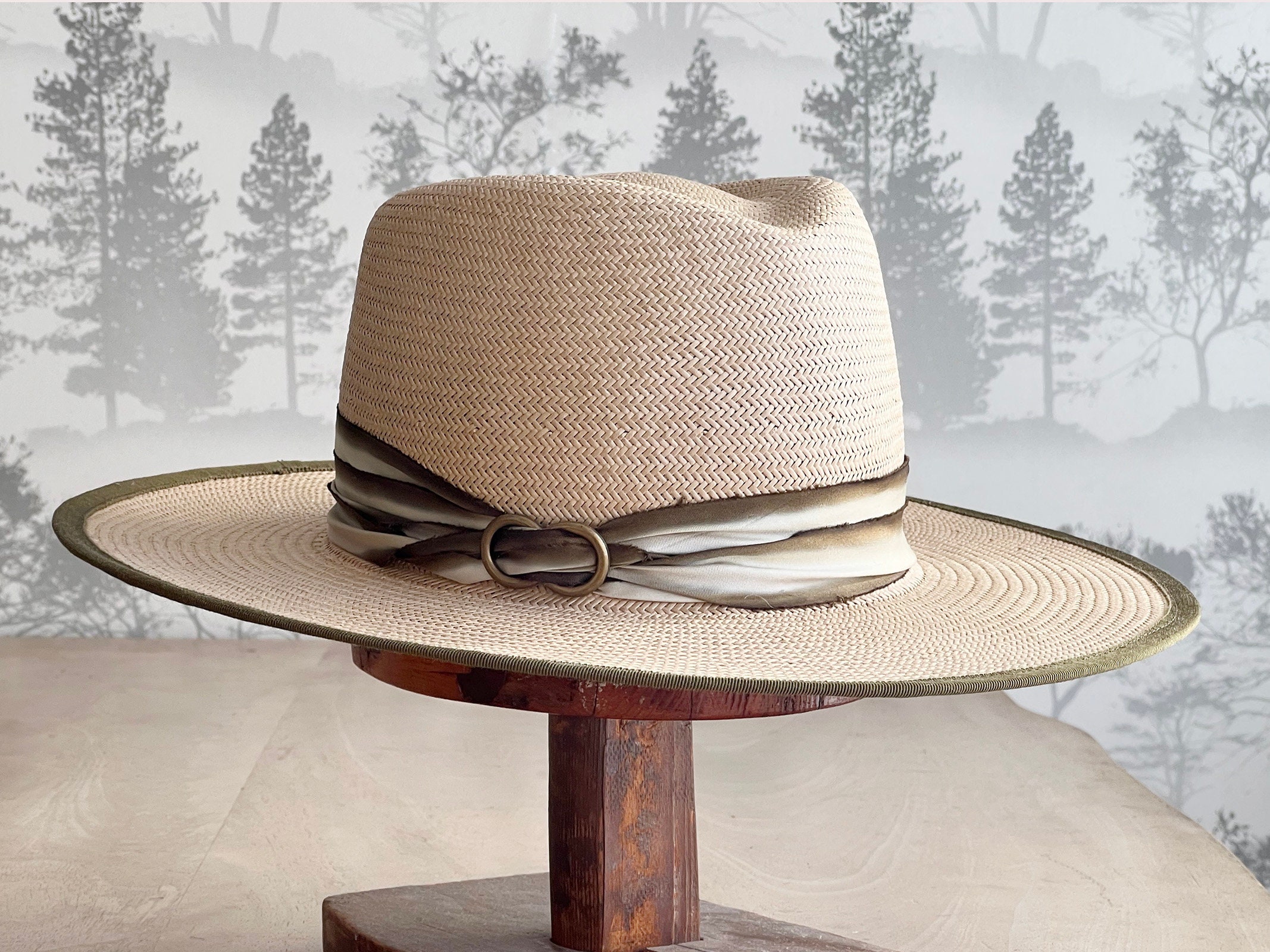 Glazed Toyo Straw Hat With Flat Brim! This Stylish Hat Features a ...
