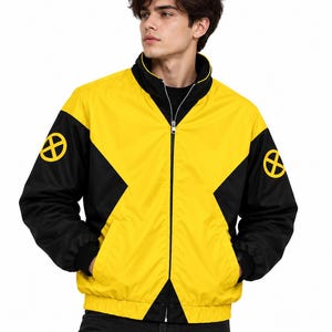 Chaqueta bomber amarilla y negra de X-Men 97, cortavientos inspirado en los cómics, chaqueta de cosplay estilo Wolverine, abrigo urbano unisex.
