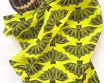 Bats Kitchen Towel - Halloween Black Bats Tea Towel