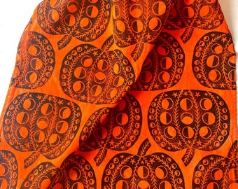 Pumpkin Moons Tea Towel - Hand Printed Pumpkin Fall Kitchen Towel