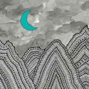 Moon and Mountains Art Print - Etsy
