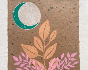 Moon + Plants Art Print