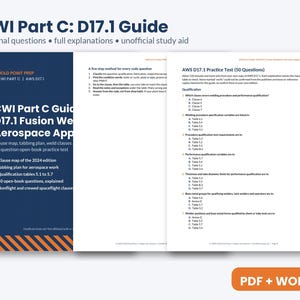 CWI Del C D17.1 Guide och övningsprov med 50 frågor, kodnavigering och tabbning, AWS Svetsningsinspektörsexamensförberedelse, PDF