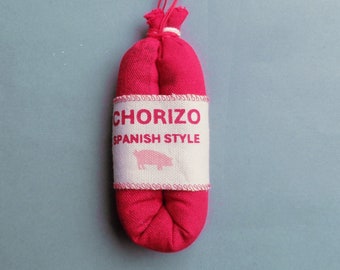 Cotton canvas Chorizo kids play market pretend play toy handmade in Denmark