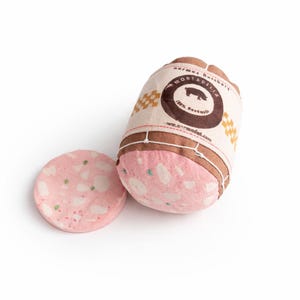 Handmade Mortadella Toy with Slice – Fabric Play Food | Montessori Pretend Kitchen | Deli Role Play