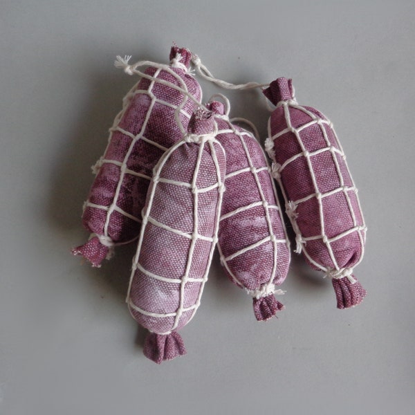 Tuscan salami play market textile toy handmade in danish design