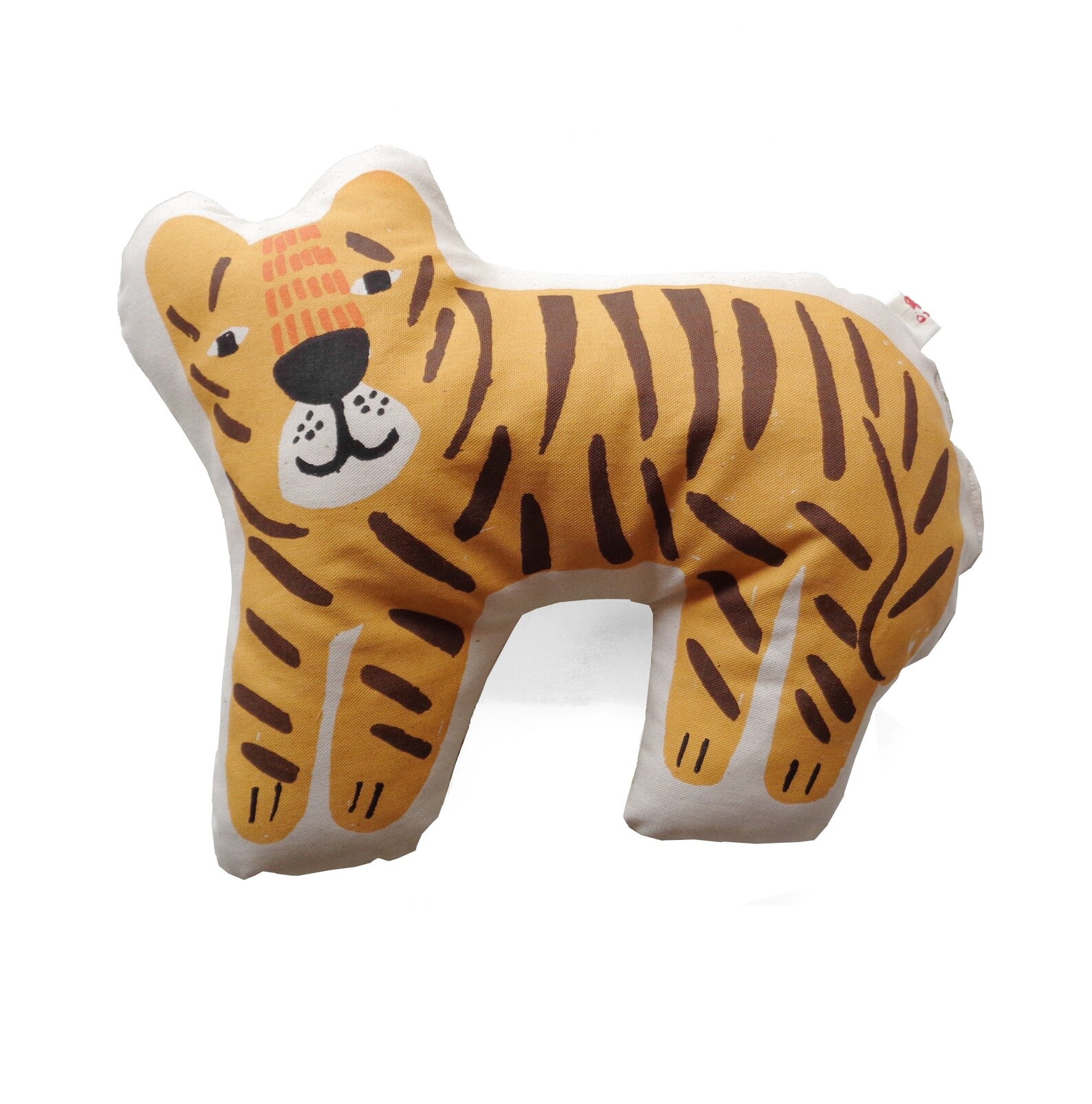 Tiger Cushion Handprinted Cotton Canvas Kids Room Decor Etsy