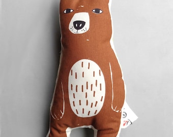 Shaped cushion- Brown bear - SLIGHT SECOND SALE