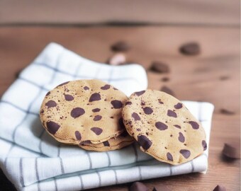 Chocolate Chip Cookie ( 1 piece) play food toy, Handmade in Denmark , Childrens pretend kitchen and market stall Food