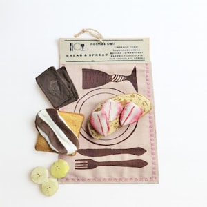 Handmade Play Food Set – Fabric Bread, Fruit & Chocolate – Pretend Food Toys for Kids – Montessori Toy – Eco-Friendly – Normadot
